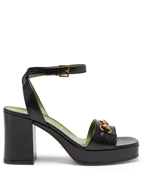 Women's Horsebit sandal in black leather 